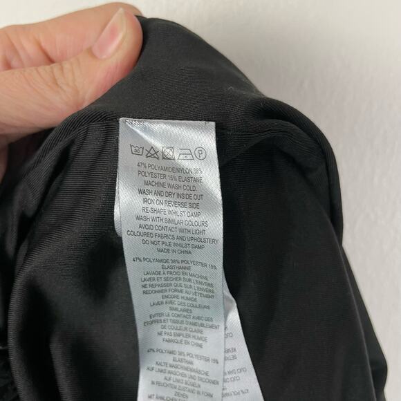 French Connection | Black Velvet Geometric Monochrome Print Pull On Jogger Pants - Picture 7 of 7